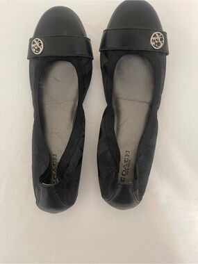 Coach Black Logo-Accent Ballet Flats